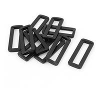sourcing map 10pcs Boucle Sangle en Plastique Sac 50mm Large Noir