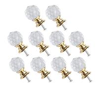 sourcing map 10pcs Bouton de Meuble Bouton Porte Bouton Tiroir Placard Armoire Poignée de Meuble cristal Couleur or
