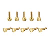 sourcing map 10Pcs Bouton Moleté Vis, M5x16mm Laiton Épaule Boulons Étagé Poignée Boutons Attaches pour PC, Électronique, Mécanique
