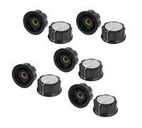 sourcing map 10pcs Bouton Potentiomètre 6mm diamètre trou arbre rotatifs supérieurs noirs argenté