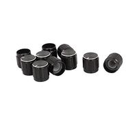 sourcing map 10pcs Bouton Potentiomètre Capuchon rotatif en alliage d'aluminium 13x16mm noir