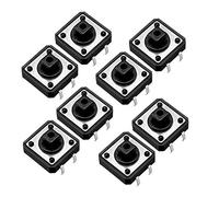 sourcing map 10Pcs bouton poussoir Interrupteur 12x12x7.3mm panneau 4 broches DIP PCB Tact