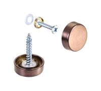 sourcing map 10pcs Cache Vis Miroir 16mm/0.63" Capuchon Décoratif Attaches Couverture Clous Tréfilage Or Rose 304 Acier Inoxydable