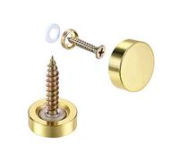 sourcing map 10pcs Cache Vis Miroir 16mm/0.63" Décoratif Capuchon Attaches Couverture Clous Galvanoplastie Brillant Or 304 Inoxydable Acier