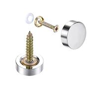 sourcing map 10pcs Cache Vis Miroir 16mm/0.63" Décoratif Capuchon Attaches Couverture Clous Galvanoplastie Brillant Argent 304 Inoxydable Acier