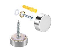 sourcing map 10pcs Cache Vis Miroir 19mm/0.75" Décoratif Capuchon Attaches Couverture Clous Galvanoplastie Brillant Argent 304 Inoxydable Acier