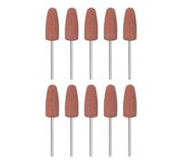 sourcing map 10pcs Caoutchouc Polissage Mèche Silicone Polissage Roues 80 Grain 10mm Dia Monté Meulage Tête pour Électrique Broyeur Rotatif Outil, Cône Forme