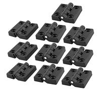 sourcing map 10pcs Charnière Plastique pour porte d'armoire 50 mm x 47 mm Noir à roulement à billes