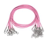 sourcing map 10pcs Cire Coulace Cordon Vrac, 16 Pouce and 1.5mm Dia Coulace Corde Corde avec Fermoir pour Pendentifs, Bracelets, Coulaces, Bijouterie Tissu Perlage Fournitures, Rose