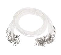 sourcing map 10pcs Cire Coulace Cordon Vrac, 23 Pouce and 1.5mm Dia Coulace Corde Corde avec Fermoir pour Pendentifs, Bracelets, Coulaces, Bijouterie Tissu Perlage Fournitures, Blanc