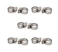sourcing map 10pcs Collier de Serrage Tuyau Pince Clip 6-12mm argent | Serre Joint, en acier inoxydable, réglable, vis sans fin