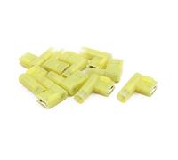 sourcing map 10Pcs Cosses sertir Drapeau Nylon femelle jaune entièrement isolés connect fils