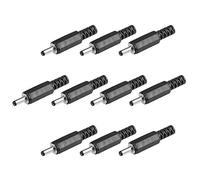 sourcing map 10Pcs DC Mâle Connecteur 3.5mm x 1.1mm Puissance Câble Jack Adaptateur Noir