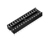 sourcing map 10pcs Dip IC Puce Prise Adaptateur Soudure Type 2.54mm Pas Double Rangée 28 Rond Broche 7.62mm Rangée Pas