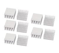 sourcing map 10pcs Dissipateur Aluminium Argent 20mm x 20mm x 10mm ailettes Refroidissement