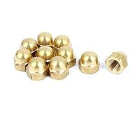 sourcing map 10pcs Écrou Borgne Laiton M12 Hexagonal Dôme Clou Décoratif pour Vis Boulon