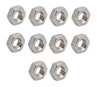 sourcing map 10pcs Écrou Pas à Gauche Hexagonal M4x0,7mm Filetage Métrique en Acier Inox 304