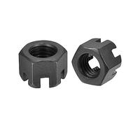 sourcing map 10pcs Écrous Hexagonaux Fendu Carbone Acier Écrous Hexagonaux M12x1.75mm