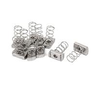 sourcing map 10pcs Écrous rail ressort M10 304 Acier Inoxydable Strut