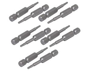 sourcing map 10pcs Embout Tournevis Queue Hex 1/4" 50mm Long 2mm magnétique Pointe tournevis à tête Hex