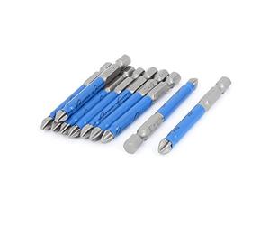 sourcing map 10pcs Embouts de tournevis à pointe cruciforme PH2 magnétiques antidérapants de 65 mm de long avec manchon en plastique antidérapant
