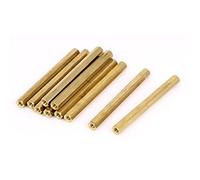 sourcing map 10Pcs Entretoise Hexagonale Écrou M3 x 50mm Femelle Fileté | Laiton