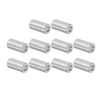 sourcing map 10Pcs Entretoises en Aluminium de 5 mm de Diamètre Intérieur, 10 mm de Diamètre Extérieur, 25 mm de Longueur, Finition Lisse, pour Vis M5, Boulons et Tiges