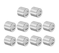 sourcing map 10Pcs Entretoises en Aluminium de 5 mm de Diamètre Intérieur, 10 mm de Diamètre Extérieur et 10 mm de Longueur, Finition Lisse, pour Vis M5, Boulons et Tiges