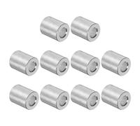 sourcing map 10Pcs Entretoises en Aluminium de 5 mm de Diamètre Intérieur, 10 mm de Diamètre Extérieur, 12 mm de Longueur, Finition Lisse, pour Vis M5, Boulons et Tiges.