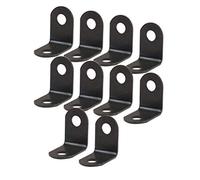 sourcing map 10pcs Equerre d'angle Droit Équerre de Fixation Plaque assemblage Réparation Fixation Meuble Métal Noir Angle Entretoise L Forme Étagère Support Vis 12x12mm
