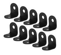sourcing map 10pcs Equerre d'angle Droit Équerre de Fixation Plaque assemblage Réparation Fixation Meuble Métal Noir Entretoise Attache Étagère Angle Protecteur 12x12mm