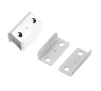 sourcing map 10pcs Équerre Fixation Angle Droit Équerre Support de Coin Support d'Angle Meuble Fenêtre métal argenté L Forme 28 x 13 x 8 mm