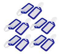 sourcing map 10pcs Étiquette Bagage Étiquette Valise Sac à Dos Porte-adresse ID nom étiquette de Voyage en plastique dur bleu blanc