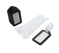 sourcing map 10pcs Étiquette Bagage Porte Étiquette Valise Adresse Nom Étiquette Valise étiquette ID Sac à Dos Voyage Plastique Noir Blanc