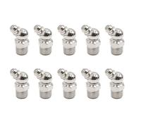 sourcing map 10pcs Graisseur M10x1 Coudé 45 degré Nickelé Raccord Graissage Nipple pour Scooter