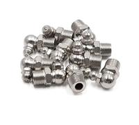 sourcing map 10pcs Graisseur M10x1 Coudé 90 degré Nickelé Raccord Graissage Nipple Auto