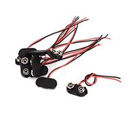 sourcing map 10pcs Instantané 9V Batterie 9 volts pince Hard coque I Type Noir