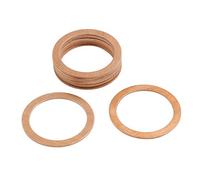 sourcing map 10pcs Joint Cuivre 27mm Dia Interne Rondelle Cuivre étanchéité joint anneau Auto