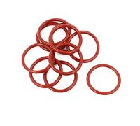 sourcing map 10pcs Joint torique 16mm x 1.5mm joint en caoutchouc de silicone bague d'étanchéité résistant à la chaleur rouge