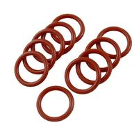 sourcing map 10pcs Joint Torique en silicone rouge huile Rondelles 24 mm x 3 mm