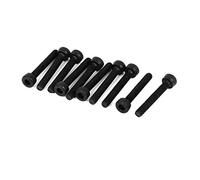 sourcing map 10pcs M3 x 20 mm Vis à tête cylindrique à six pans creux hexagonale boulon 12,9 en acier allié