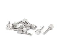 sourcing map 10pcs M4 x 20 mm Vis moletée à tête plate Vis à oreilles | pour Boîtier d'ordinateur, en acier inoxydable