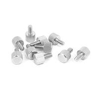 sourcing map 10pcs M4 x 8 mm Vis moletée à tête plate vis à oreilles pour Boîtier d'ordinateur en acier inoxydable