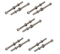 sourcing map 10PCS M4x60mm acier inox 304 vis tête moletée écrou boulon avec rondelle