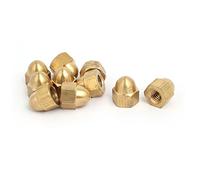 sourcing map 10pcs M6 Écrou borgne Filetage Femelle DIN1587 Dôme Cap Tête Hex Laiton Ton