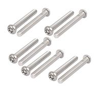 sourcing map M6x50mm Vis Inviolable Tête Bombée Torx Bouton 304 Acier Inoxydable Sécurité 10pcs