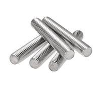 sourcing map 10Pcs M8 x 50mm Tige Filetée Entièrement 304 Inox Acier Droite Main Fil