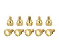 sourcing map 10Pcs Molette Pouce Vis, M4x6mm Laiton Épaule Boulons Boutons Poignée étagée Attaches pour PC, Électronique, Mécanique