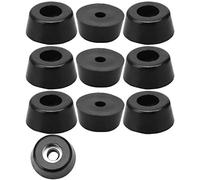 sourcing map 10pcs Patin Pied Chaise Meuble Caoutchouc Tampon Pare-choc Embout Jambe Protection Avec Rondelle Métal D17x15xH8mm