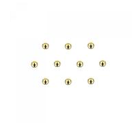 sourcing map 10pcs Perles 2mm Inox Acier 1mm Trou Diamètre Perle pour Bricolage Artisanat, Doré